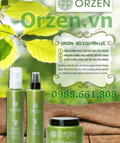 bộ sản phẩm phục hồi tóc siêu tốc orzen cmc được chiết xuất 100% từ thảo dược thiên nhiên, được chứng nhận 100% ogranic quốc tế.